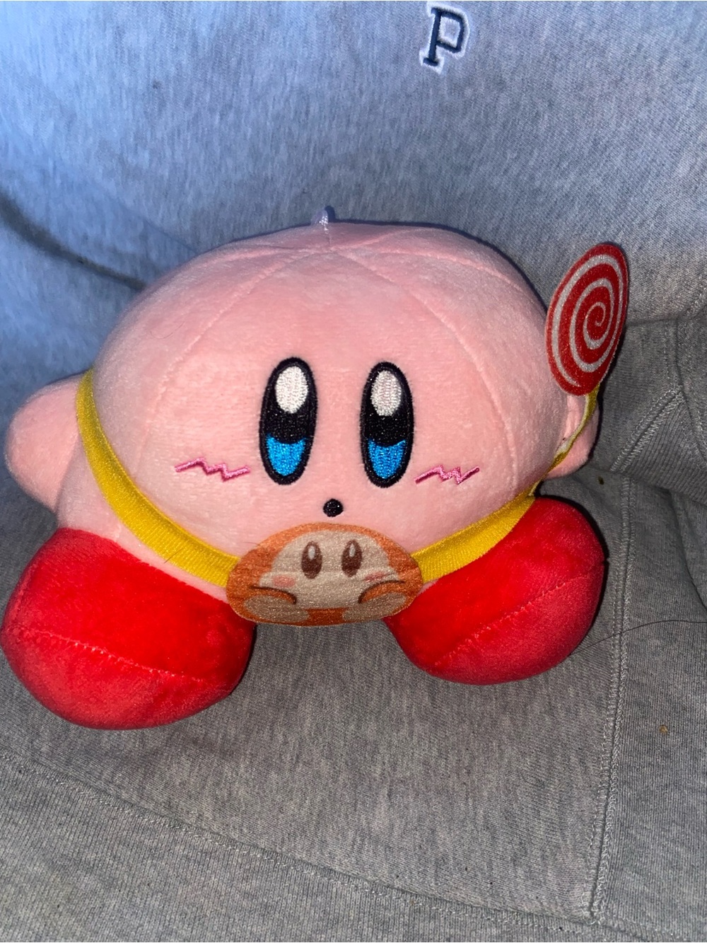 Kirby Pink Plush Toy with Lollipop Accessories